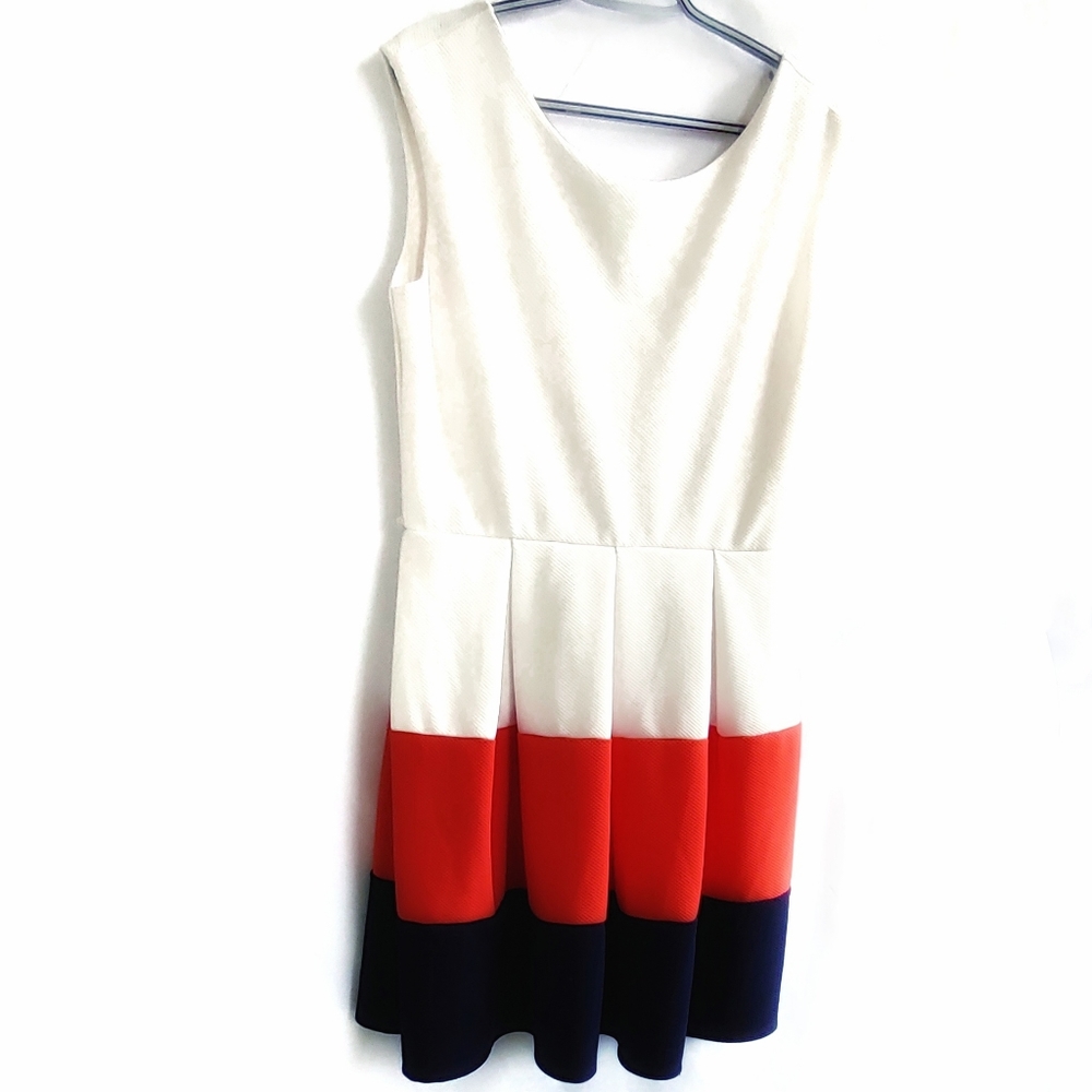 Tiana B. Color block A line dress